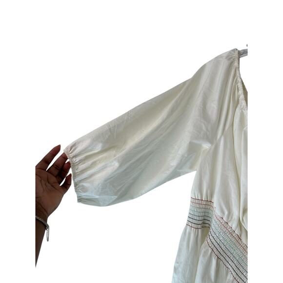 New with Tags Lane‎ Bryant White Stretch Puff Sleeve Peasant Top Size 22/24 - Picture 5 of 11